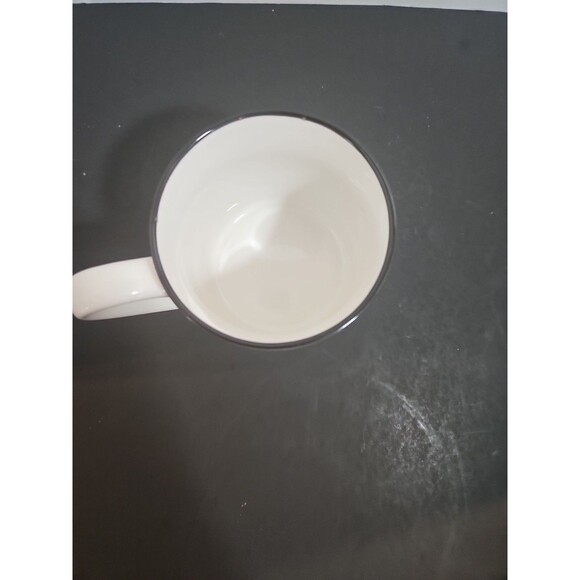 Threshold Initial ‘D’ Coffee Mug Black On White Gold Accent Black Rim Excellent - Picture 7 of 8